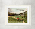 Henri Rousseau Framed Art Print, Landscape and Four Young Girls