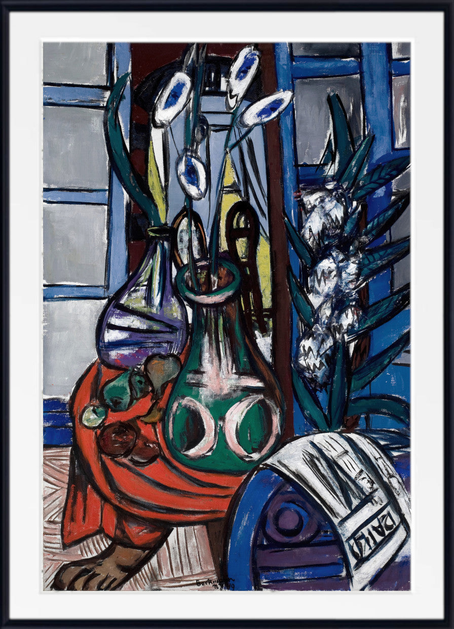Max Beckmann, Large Still Life Interior (Blue) (1949)  - New Objectivity