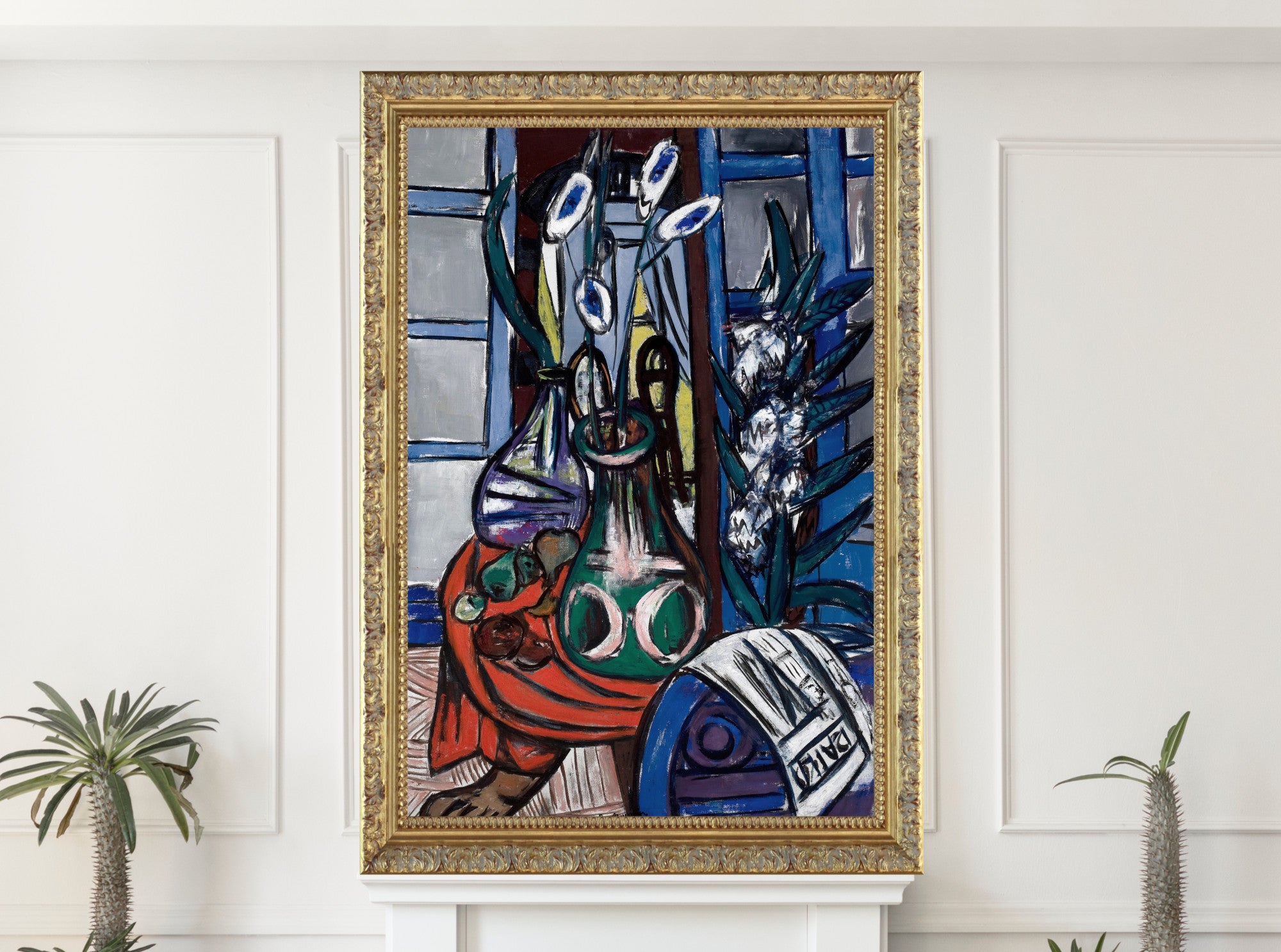 Max Beckmann, Large Still Life Interior (Blue) (1949)  - New Objectivity