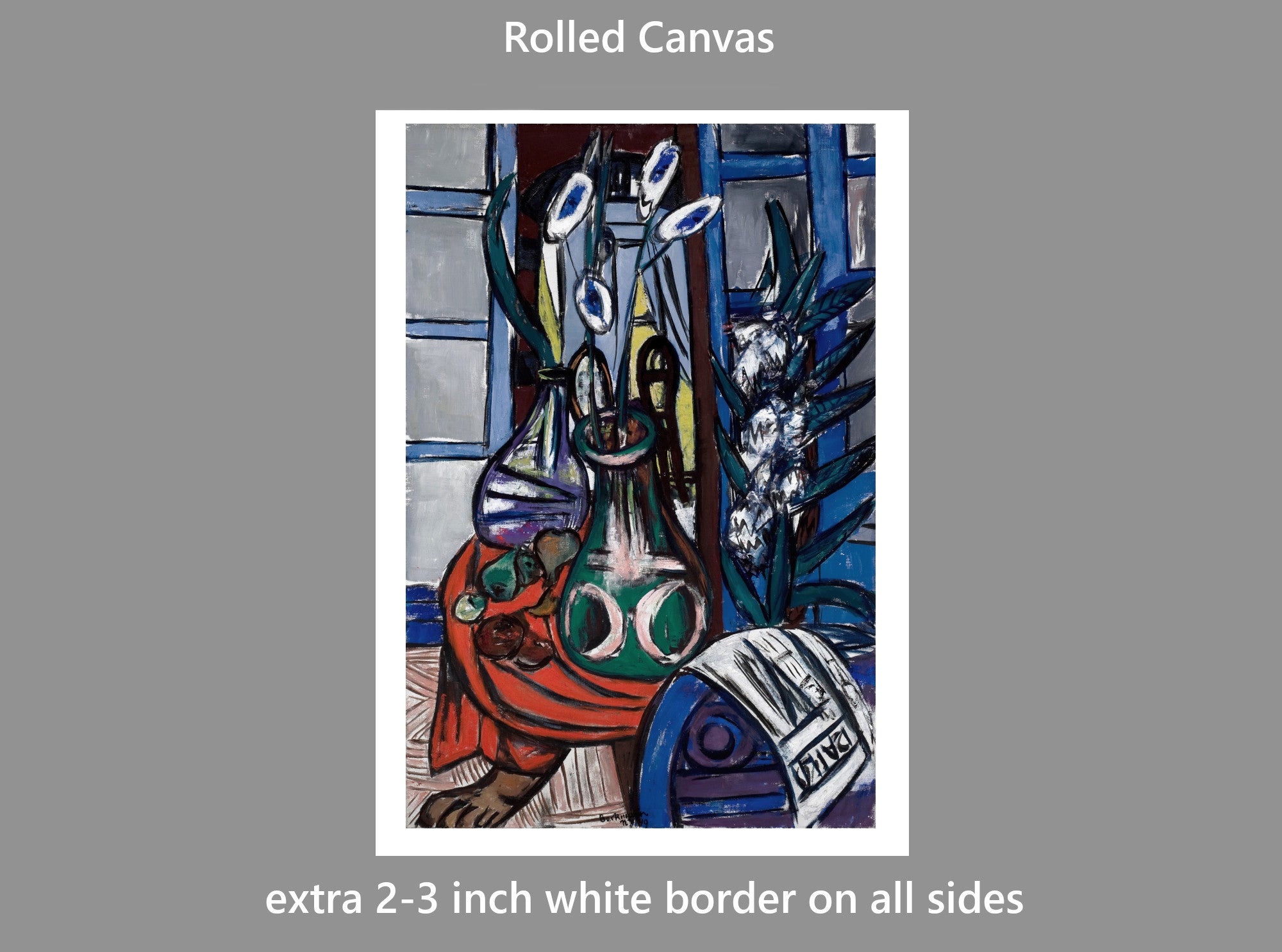 Max Beckmann, Large Still Life Interior (Blue) (1949)  - New Objectivity