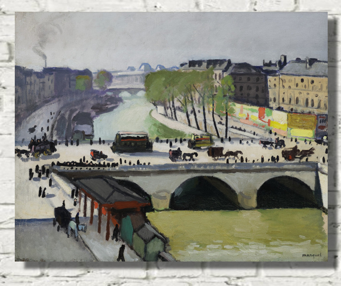 Le Pont Saint-Michel, 1908, Albert Marquet, Paris River Landscape