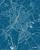 Le Mans City Street Map Print Feature Wall Art Poster