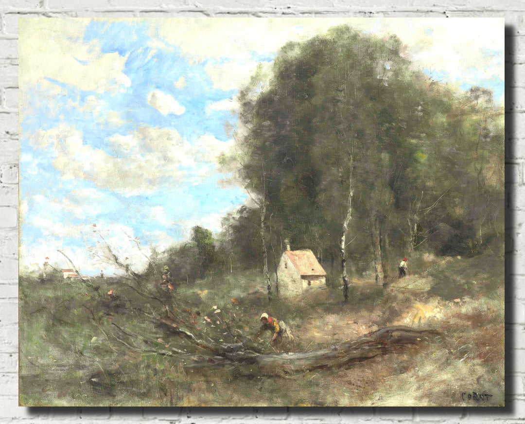 Jean-Baptiste-Camille Corot Fine Art Print, Le cottage de boucherons