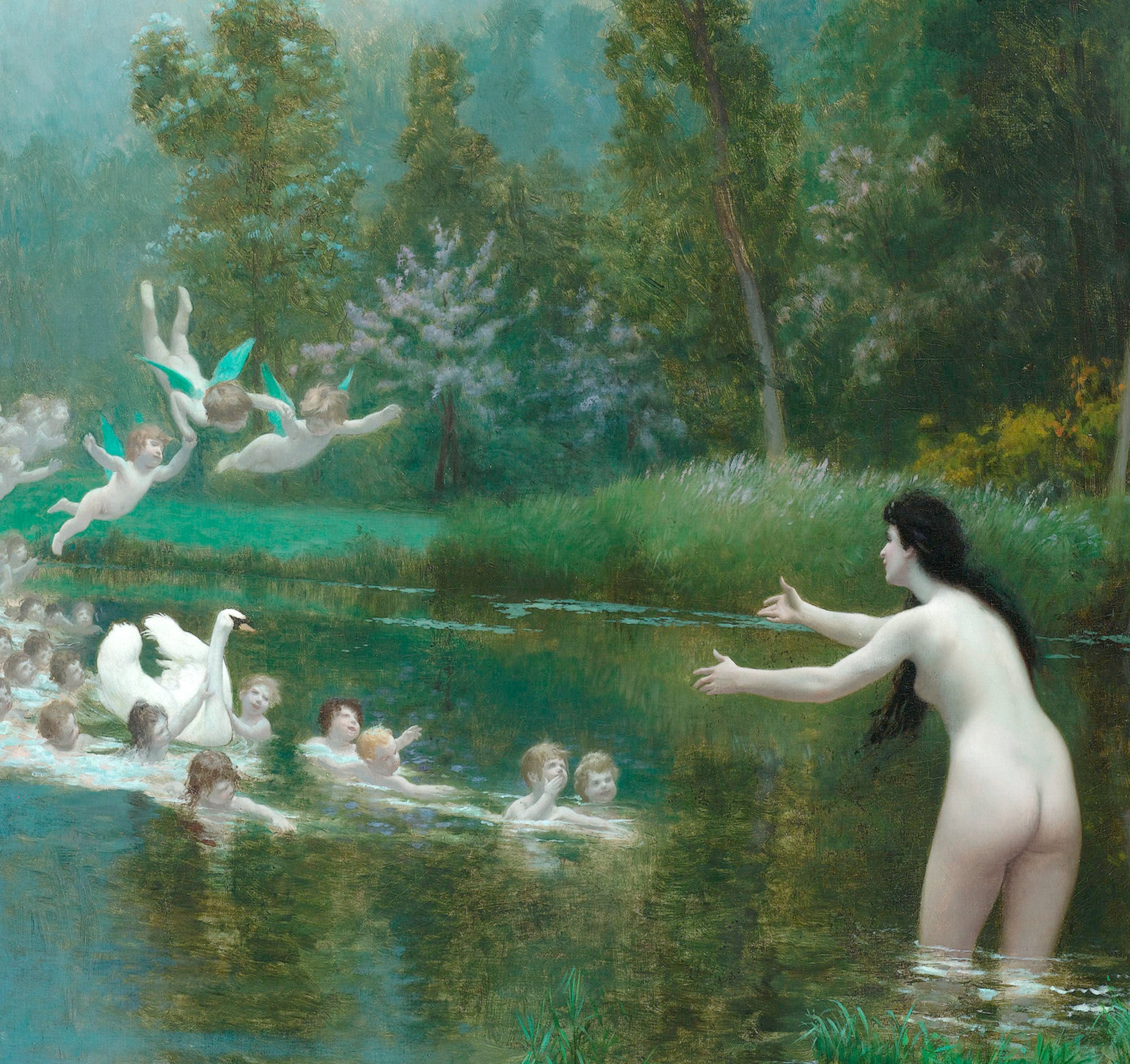 Jean-Léon Gérôme Fine Art Print : Leda and the Swan