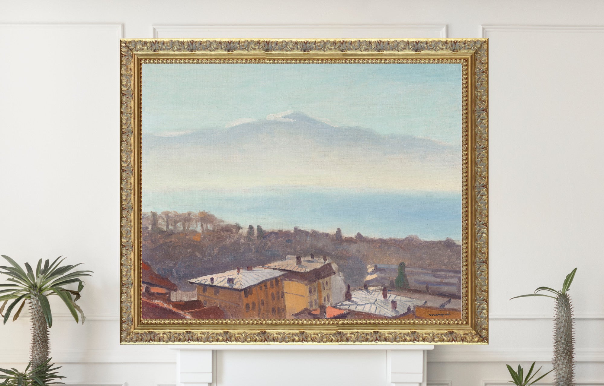 The rooftops of Ouchy and Lake Geneva, Albert Marquet, Switzerland Landscape