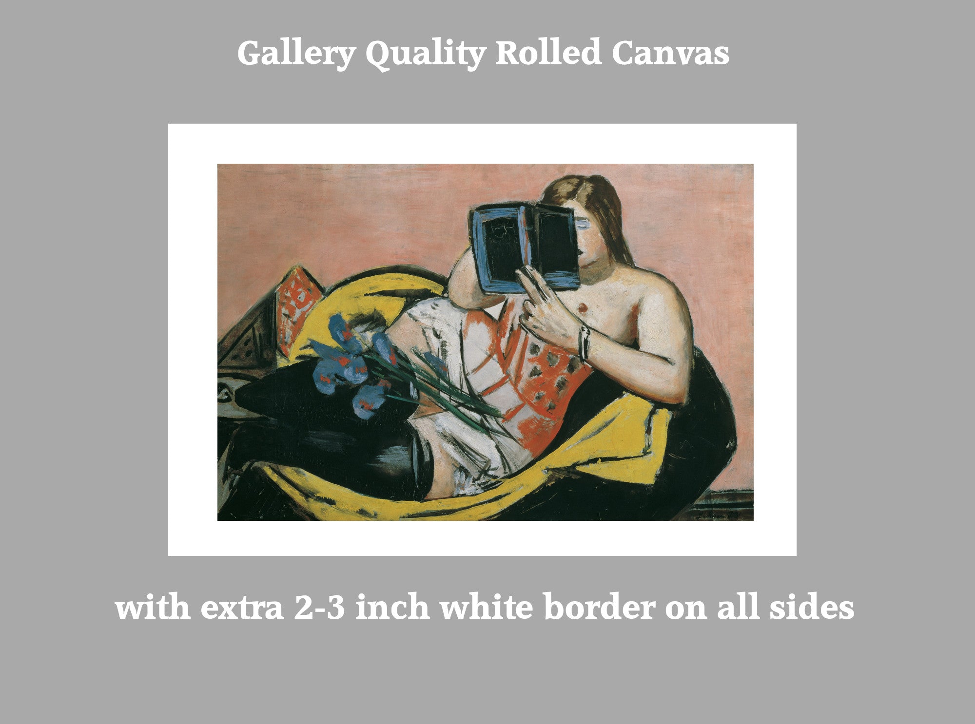 Max Beckmann, Woman Lying With Book And Irises (1931)  - New Objectivity
