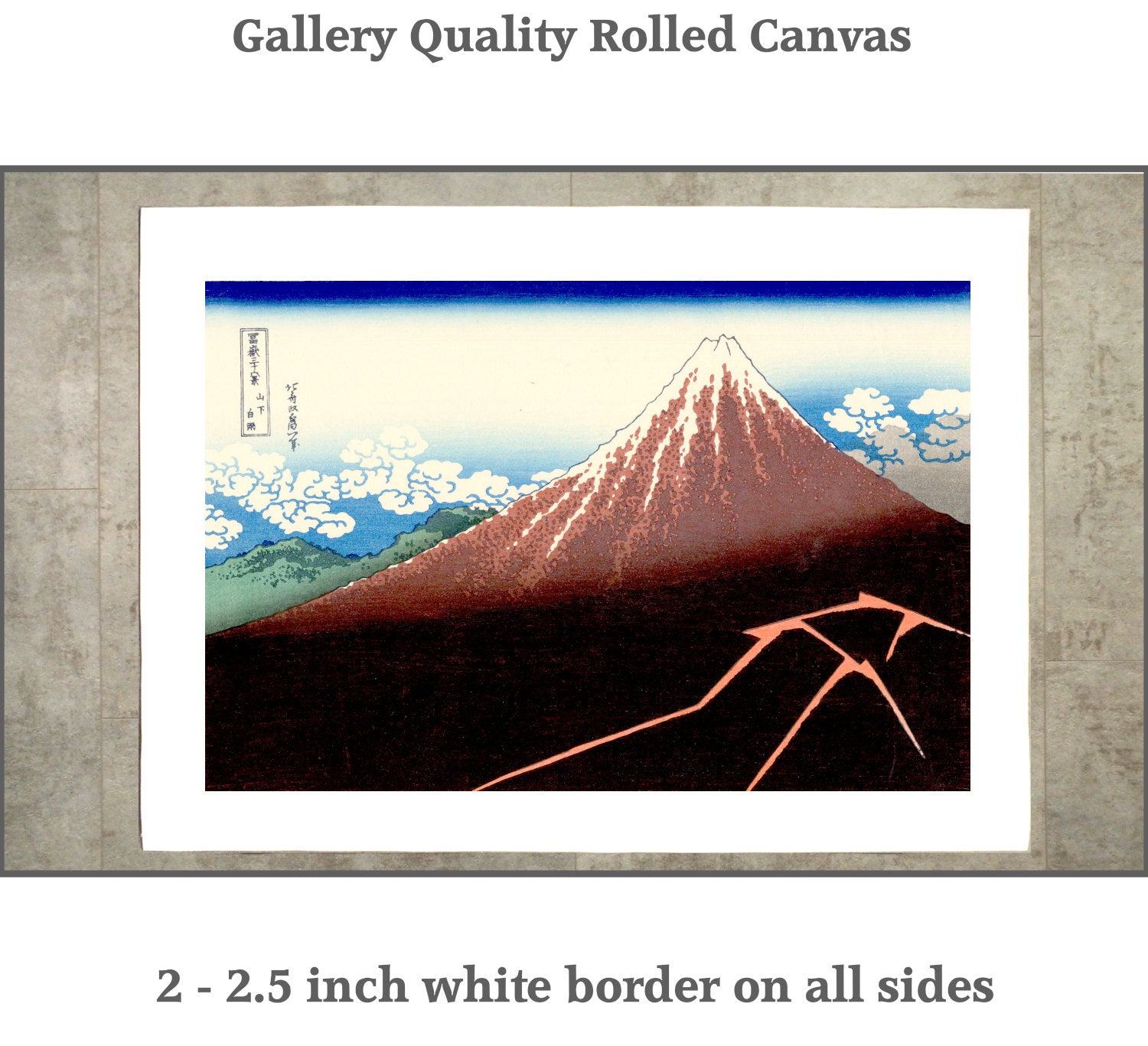 36 Views of Mount Fuji, Inume Pass, Lightning Below the Summit, Japanese Print