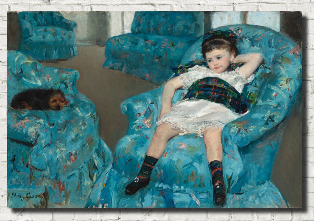 Mary Cassatt, Impressionist Fine Art Print : Little Girl in a Blue Armchair
