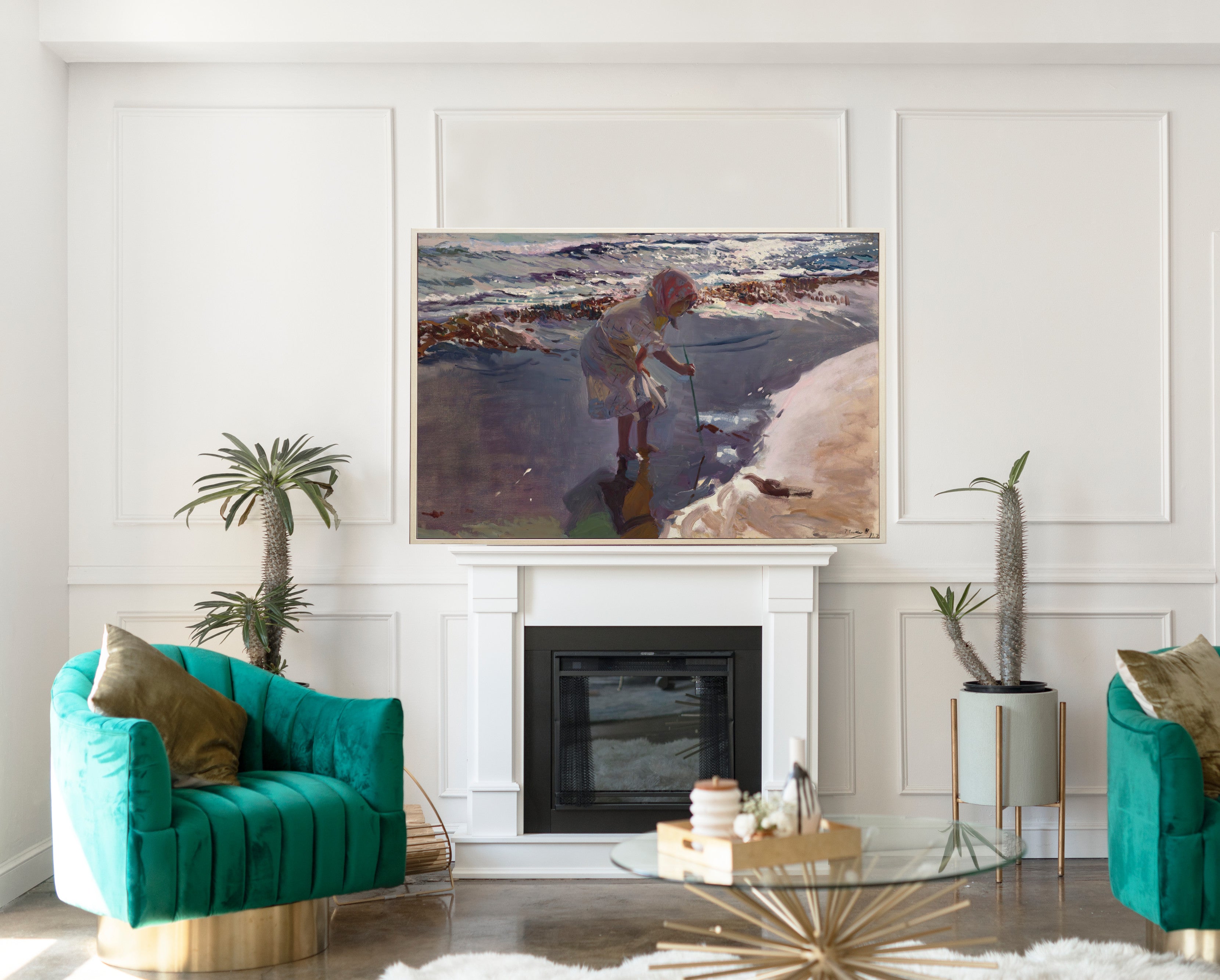 Looking for shellfish, Valencia beach, Joaquín Sorolla Fine Art Print
