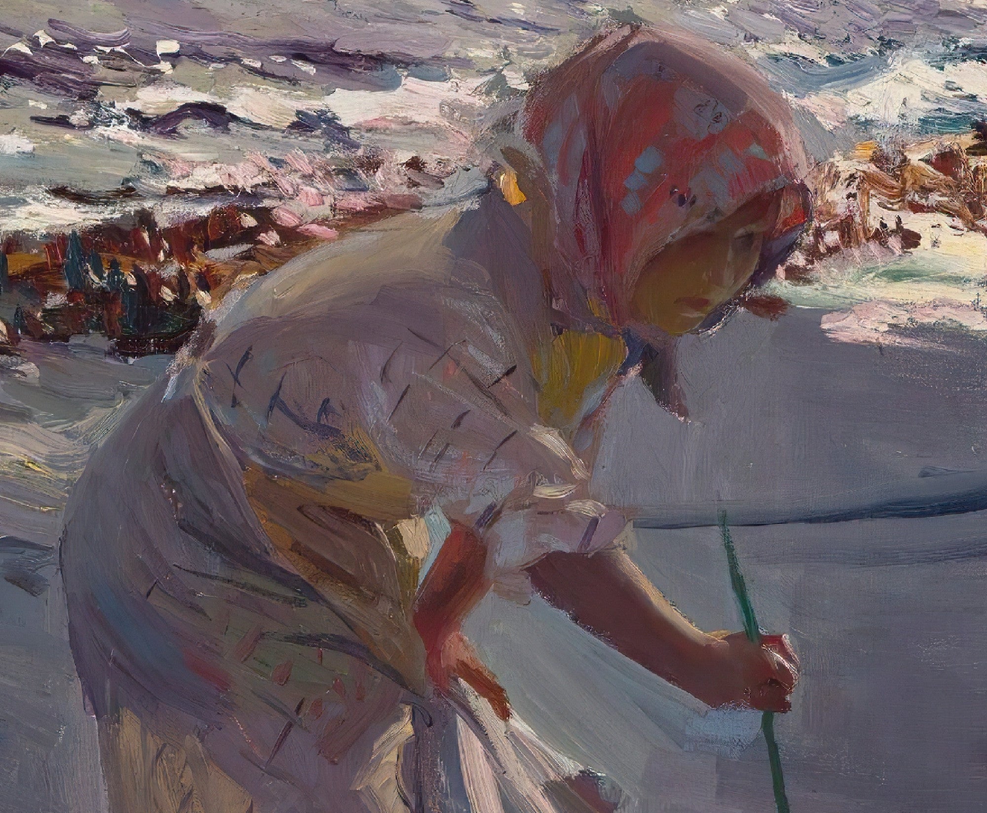 Looking for shellfish, Valencia beach, Joaquín Sorolla Fine Art Print