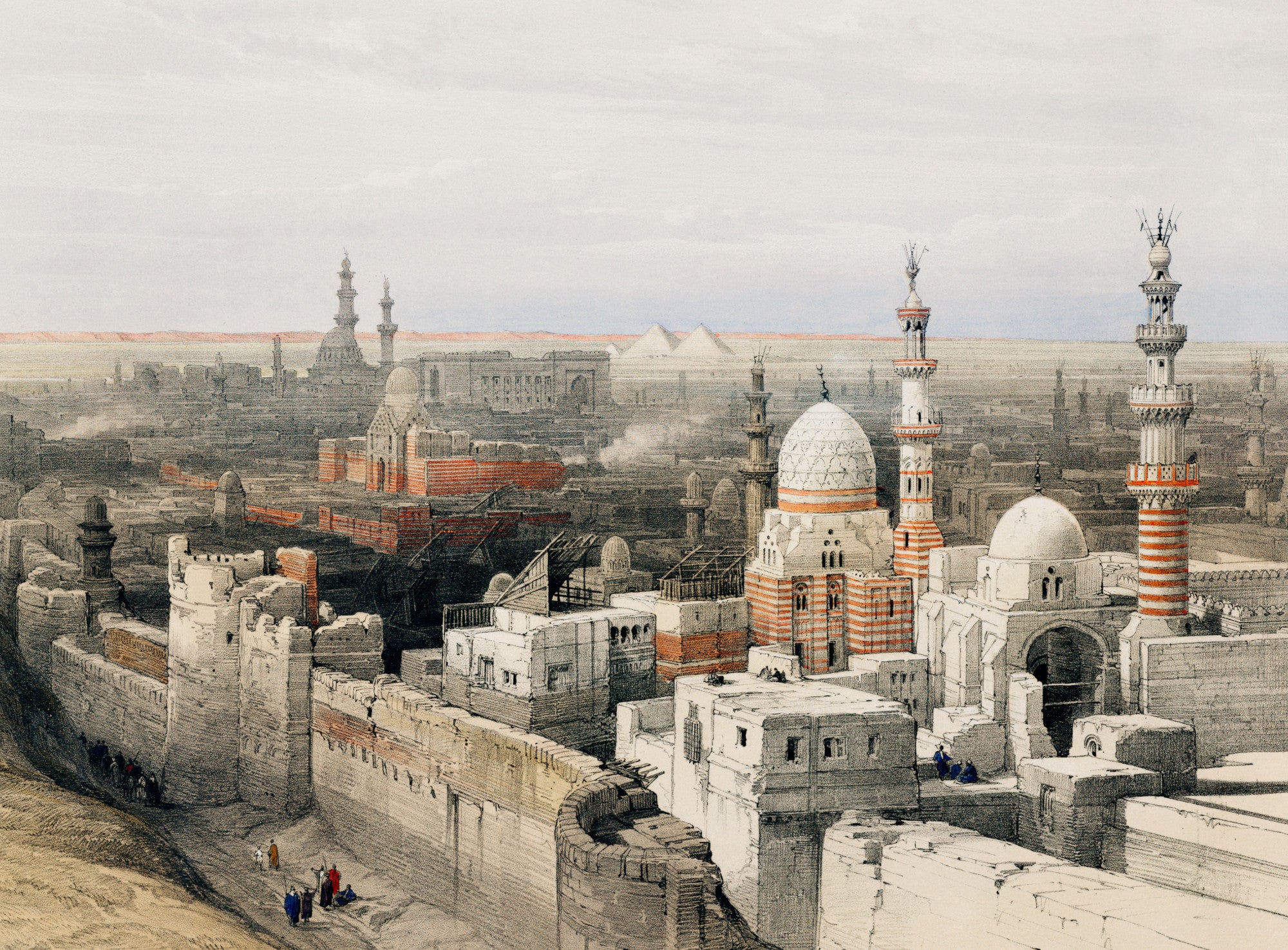 Looking west in Cairo, David Roberts Fine Art Print