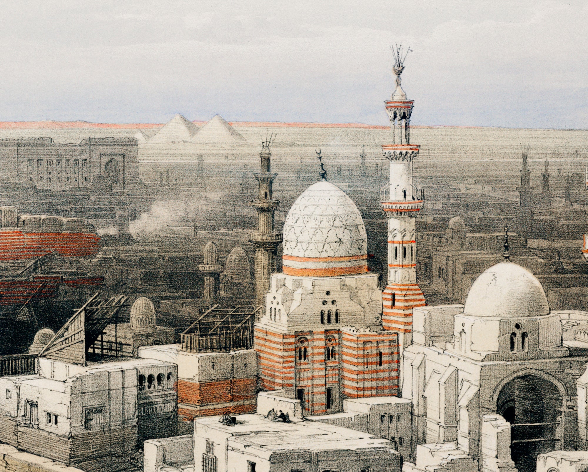 Looking west in Cairo, David Roberts Fine Art Print