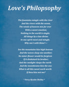 Love's Philosophy Poem by Percy Bysshe Shelley, Typography Print
