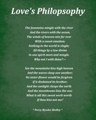 Love's Philosophy Poem by Percy Bysshe Shelley, Typography Print