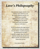 Love's Philosophy Poem by Percy Bysshe Shelley, Typography Print