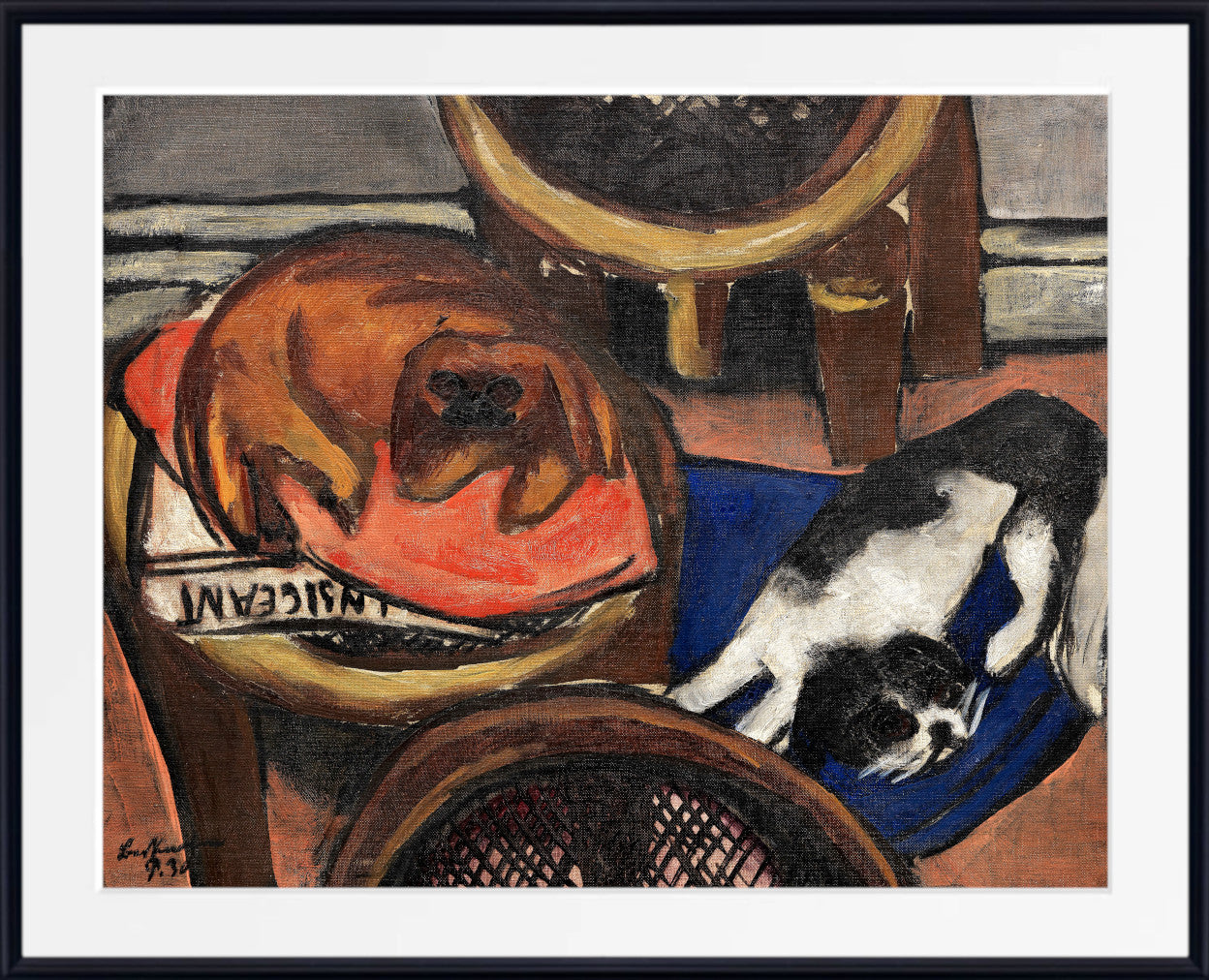Max Beckmann, Majong and Chilly (Dogs) (1930)- New Objectivity