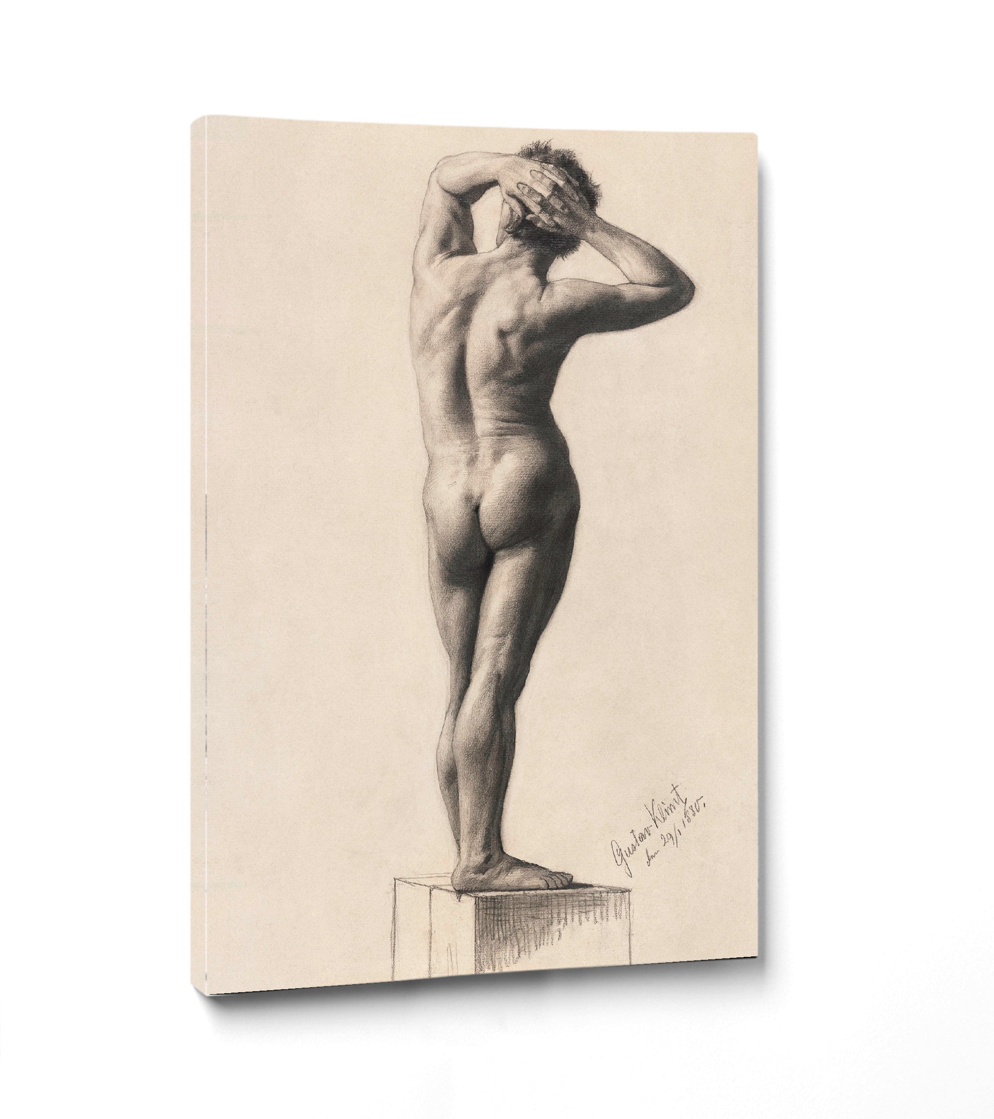 Gustav Klimt, Male Nude Standing Rear View