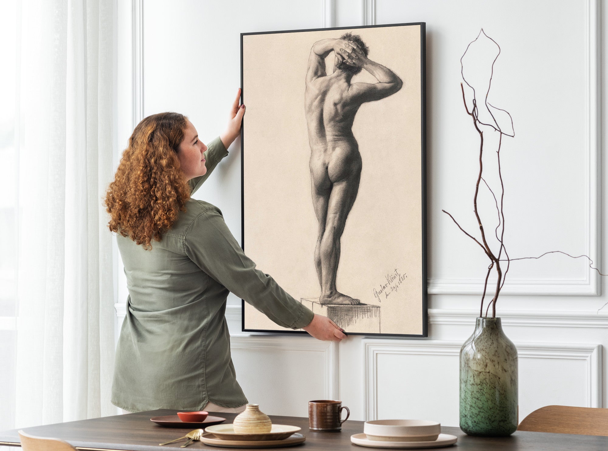 Gustav Klimt, Male Nude Standing Rear View