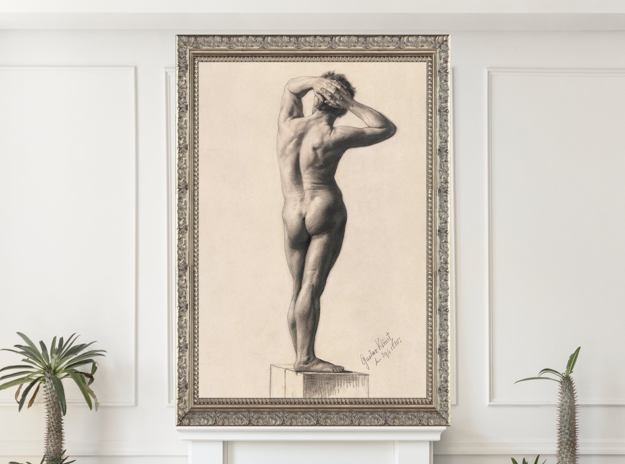 Gustav Klimt, Male Nude Standing Rear View