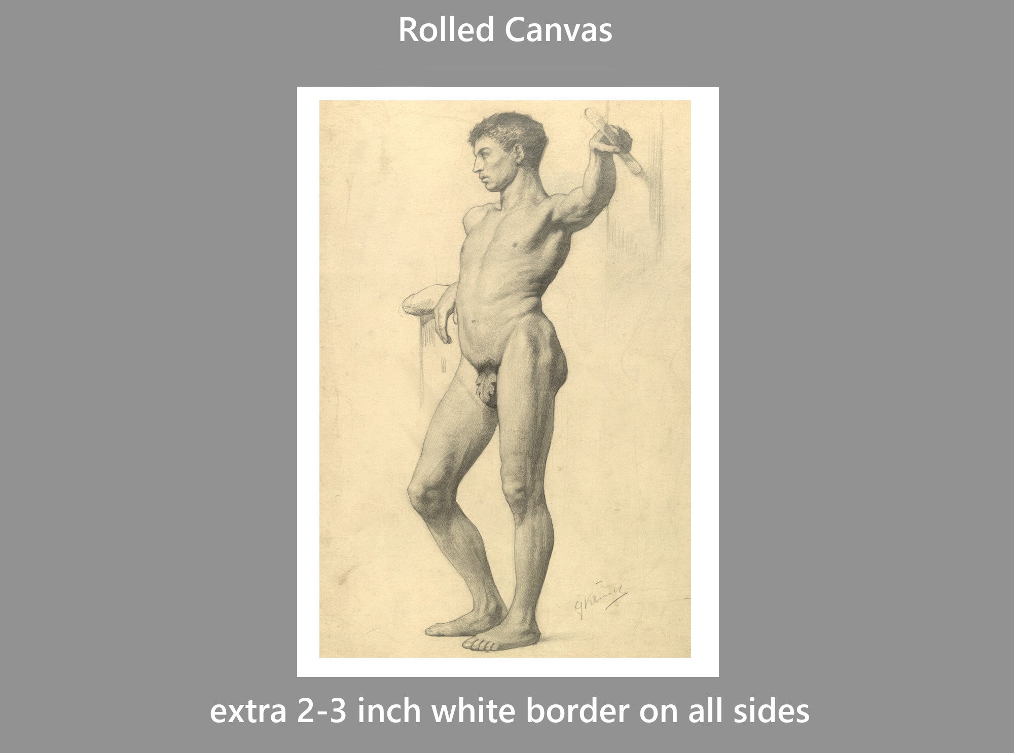 Gustav Klimt, Male Nude Standing