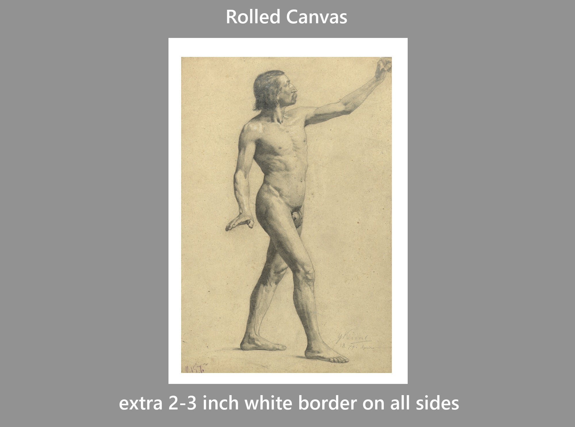 Gustav Klimt, Male Nude in Motion