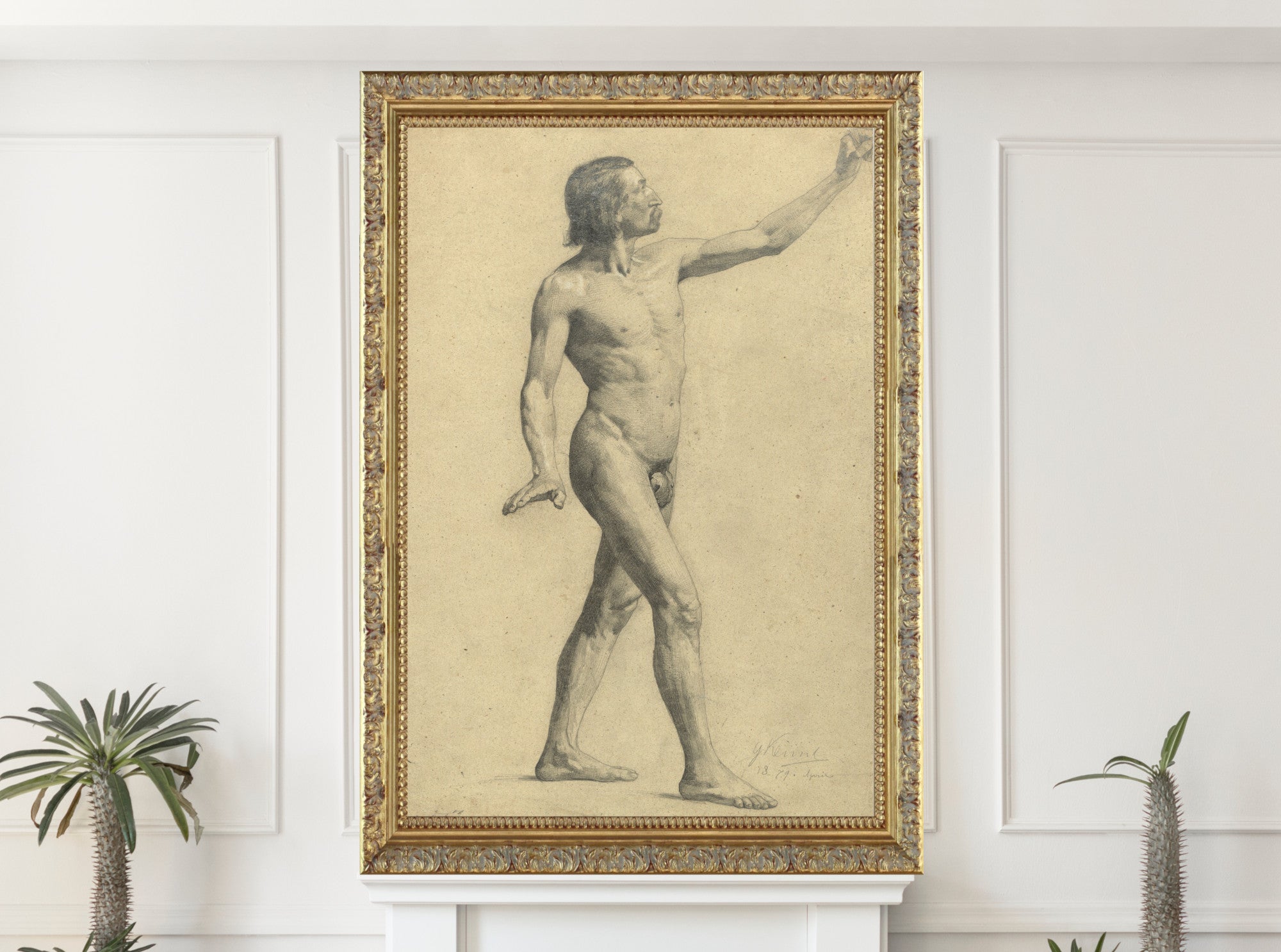 Gustav Klimt, Male Nude in Motion