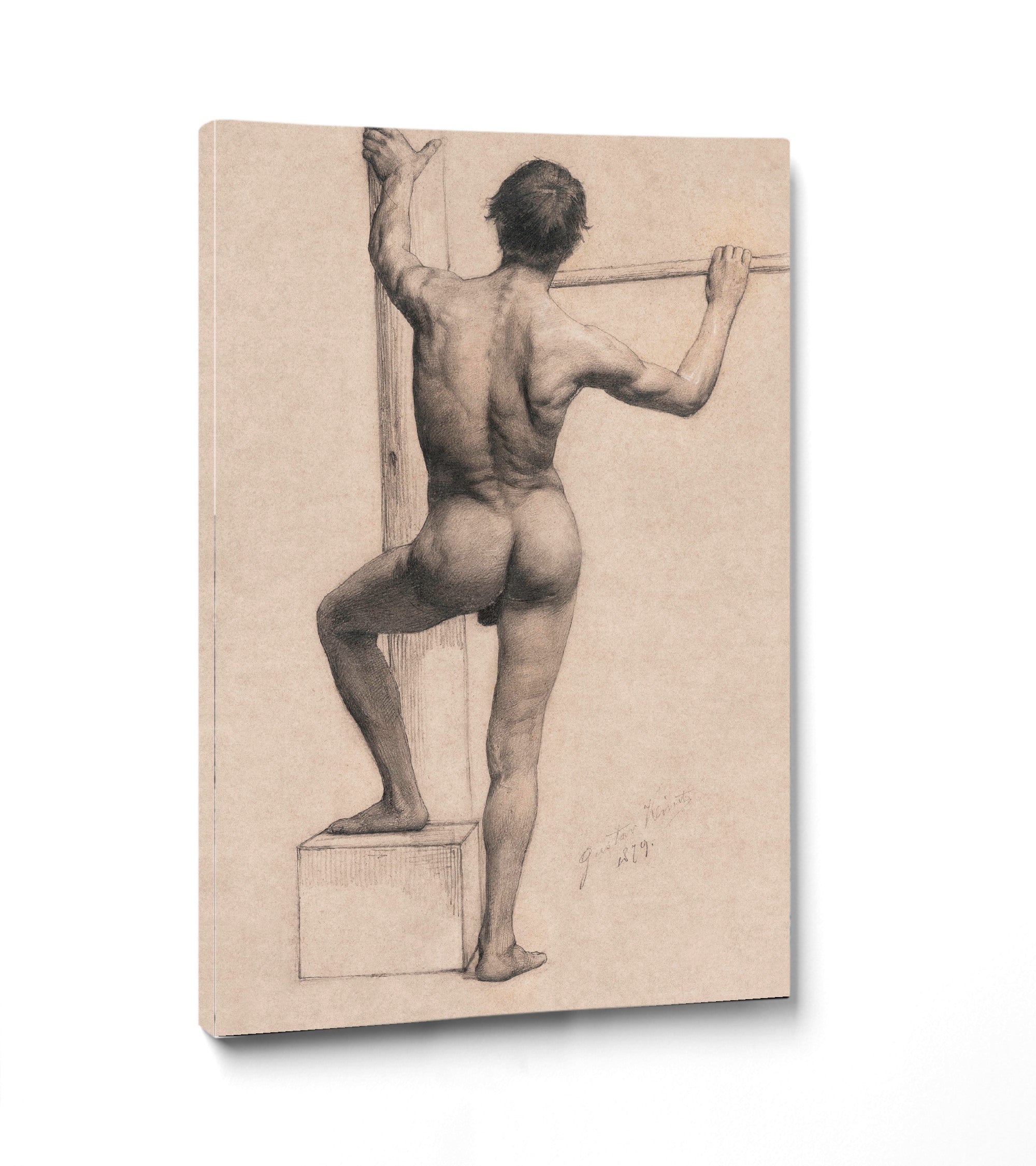 Gustav Klimt, Male Nude with Left Foot on a Pedestal