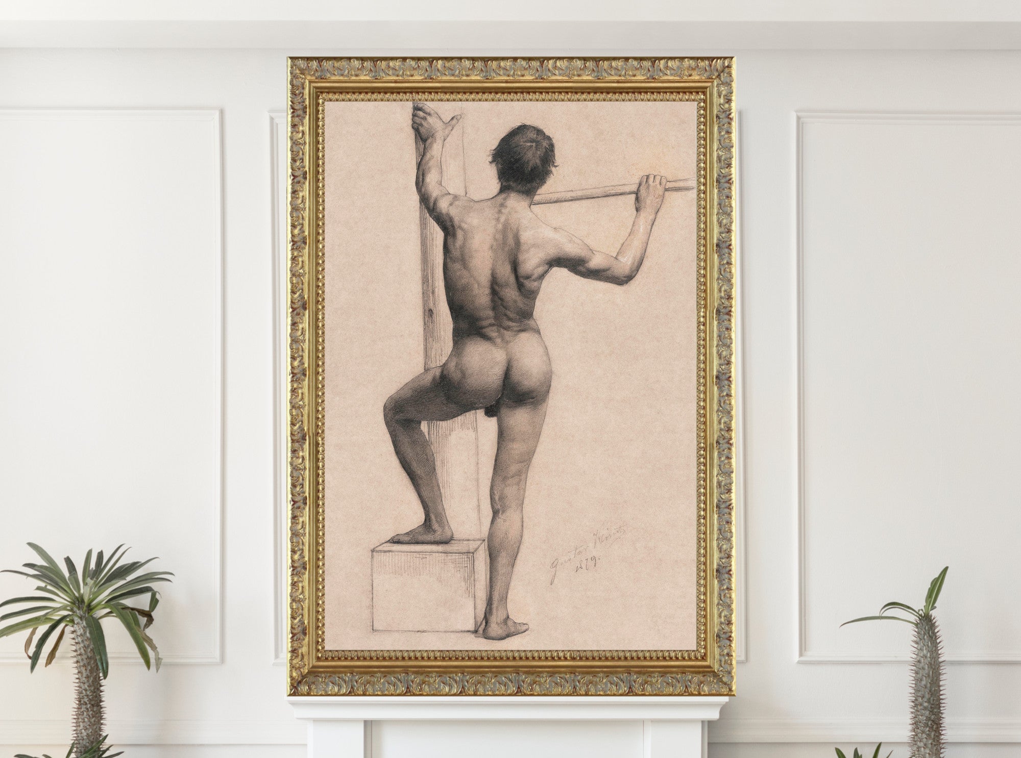 Gustav Klimt, Male Nude with Left Foot on a Pedestal