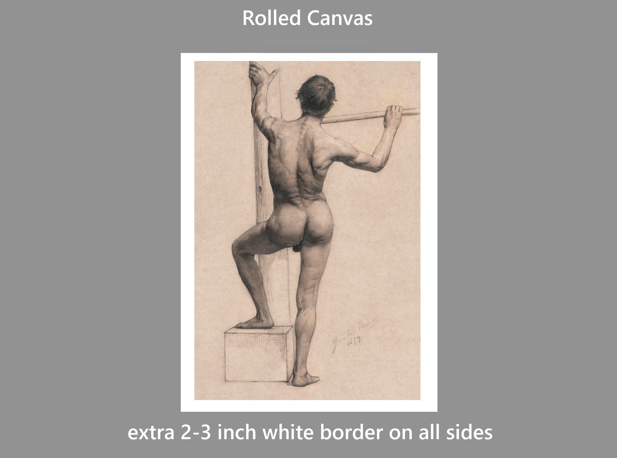 Gustav Klimt, Male Nude with Left Foot on a Pedestal