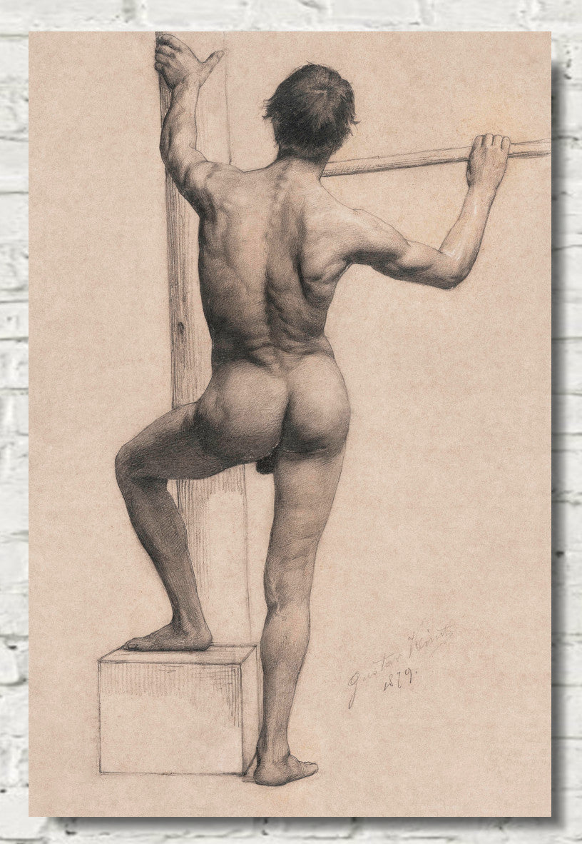 Gustav Klimt, Male Nude with Left Foot on a Pedestal