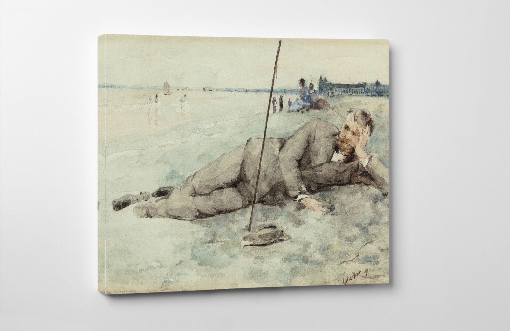 Man Reclining on a Beach (1879), J. Alden Weir
