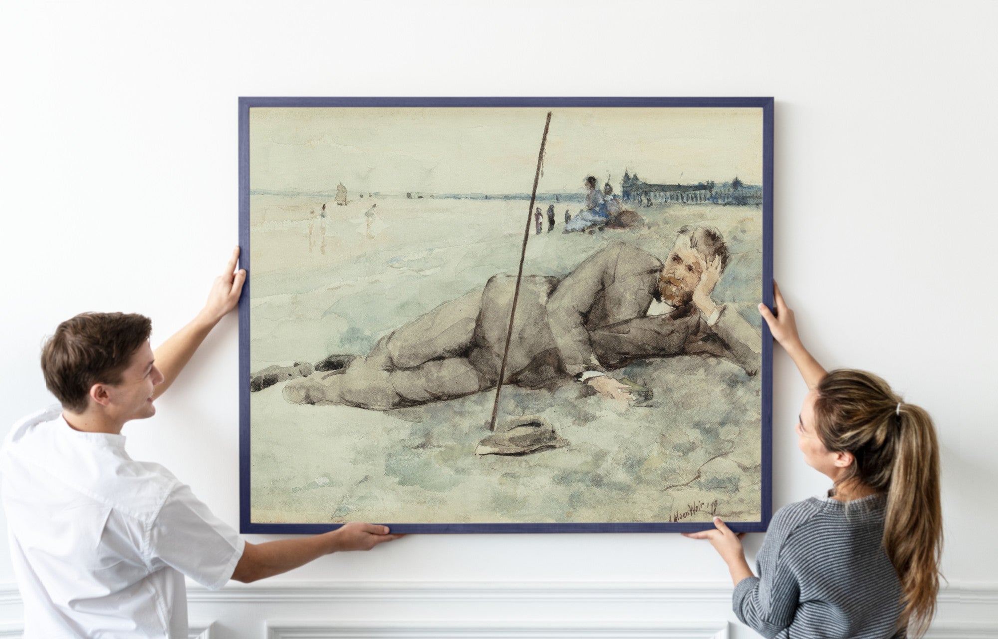 Man Reclining on a Beach (1879), J. Alden Weir