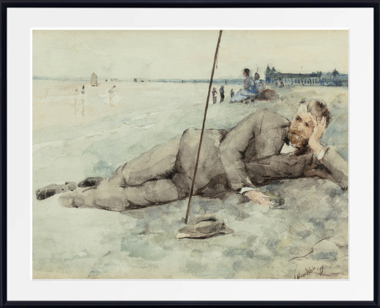 Man Reclining on a Beach (1879), J. Alden Weir