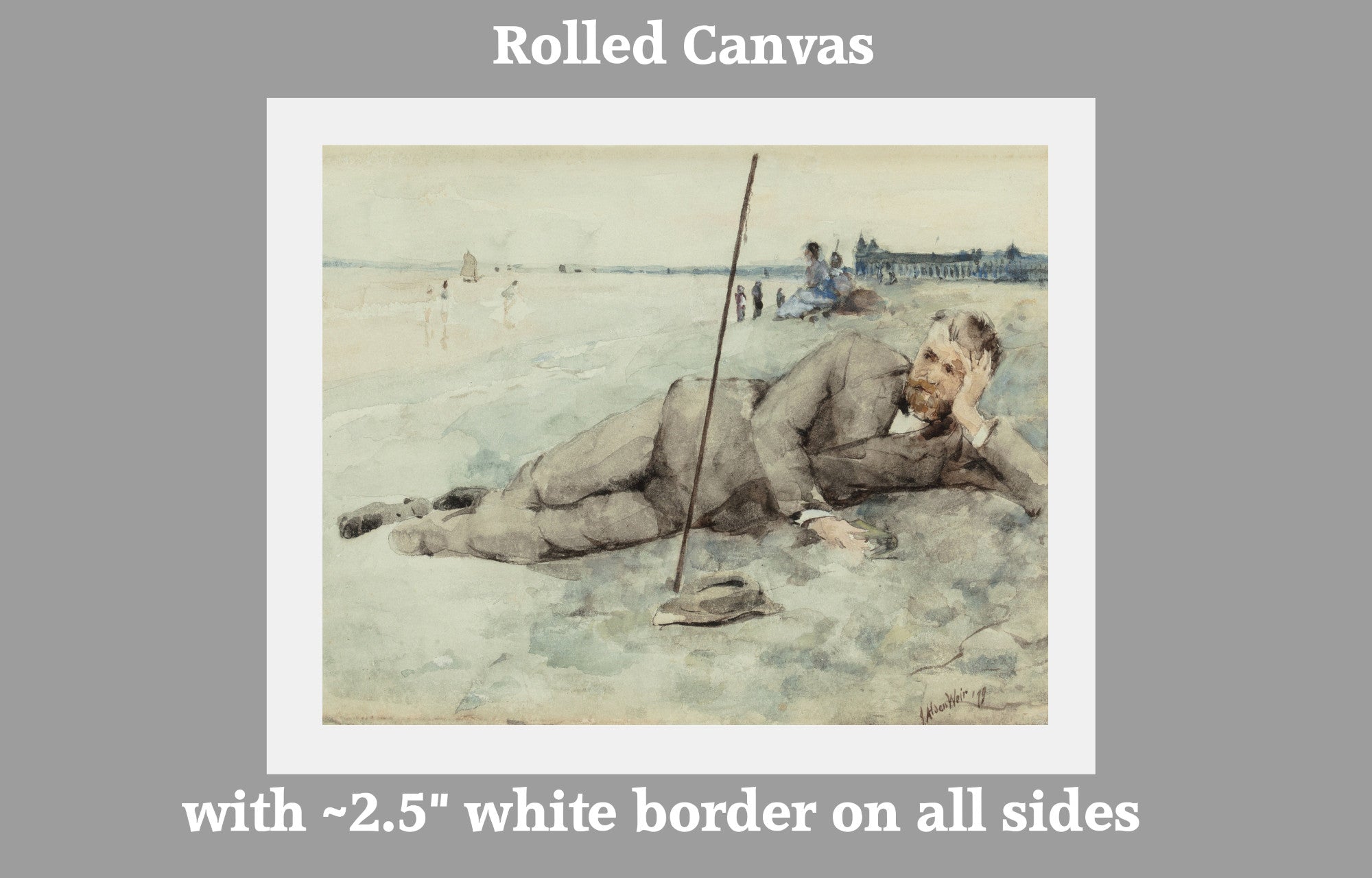 Man Reclining on a Beach (1879), J. Alden Weir