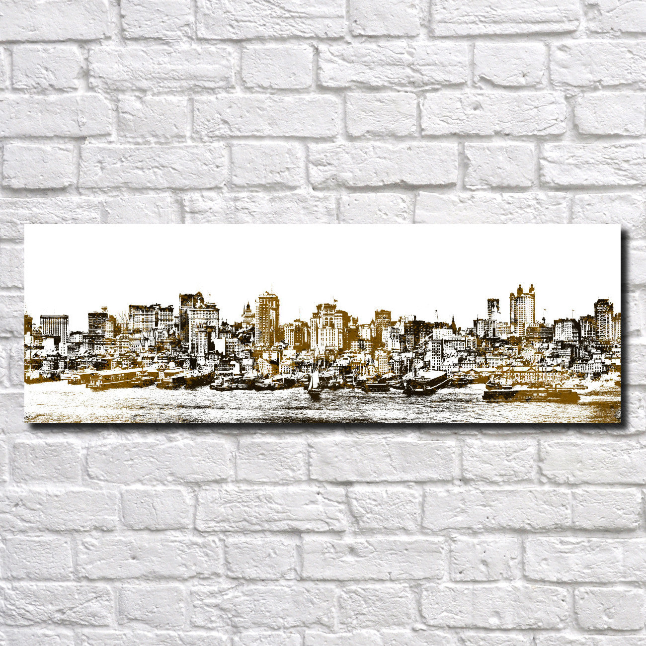Manhattan New York Poster Panorama City Street Scene Art Print 5358