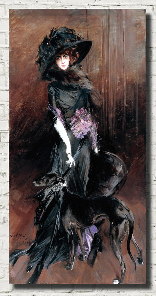 Giovanni Boldini Fine Art Print, Marchesa Luisa Casati, with a greyhound