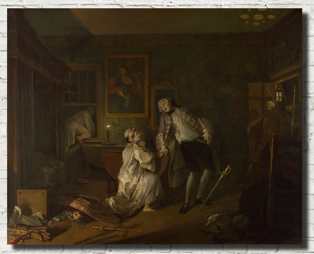 William Hogarth Fine Art Print, Marriage A-la-Mode 5, The Bagnio