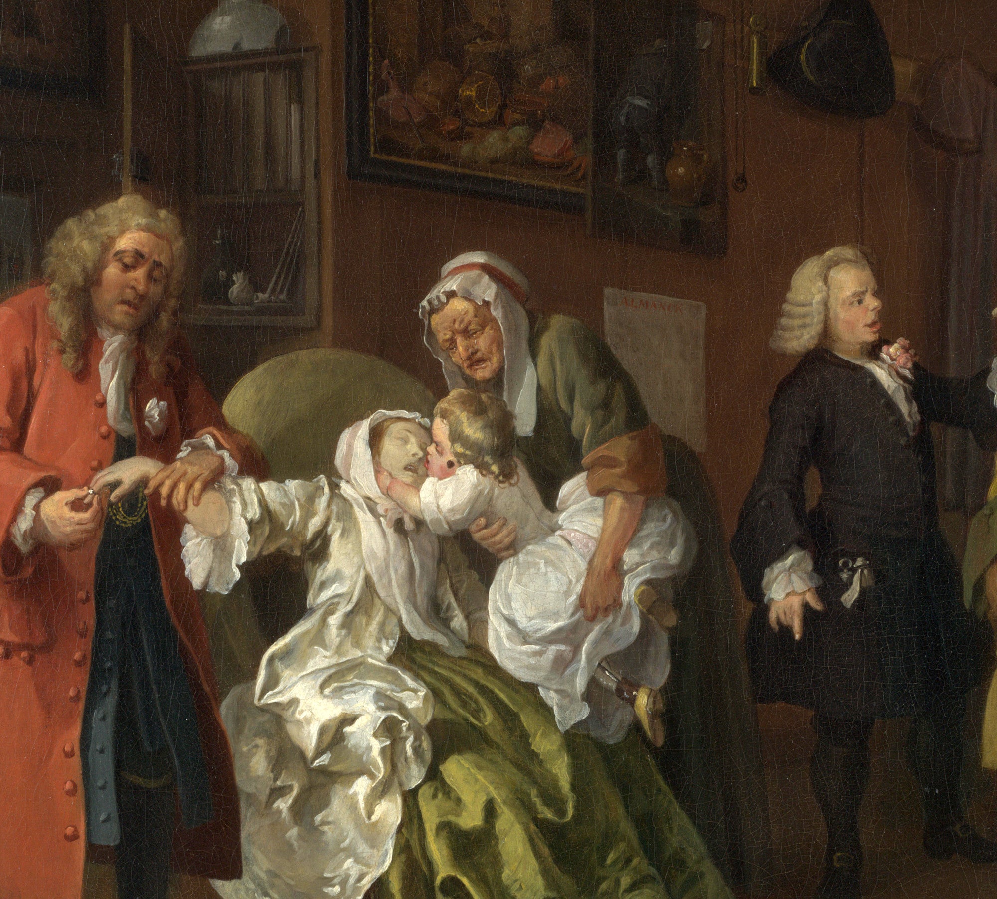 William Hogarth Fine Art Print, Marriage A-la-Mode 6, The Lady's Death