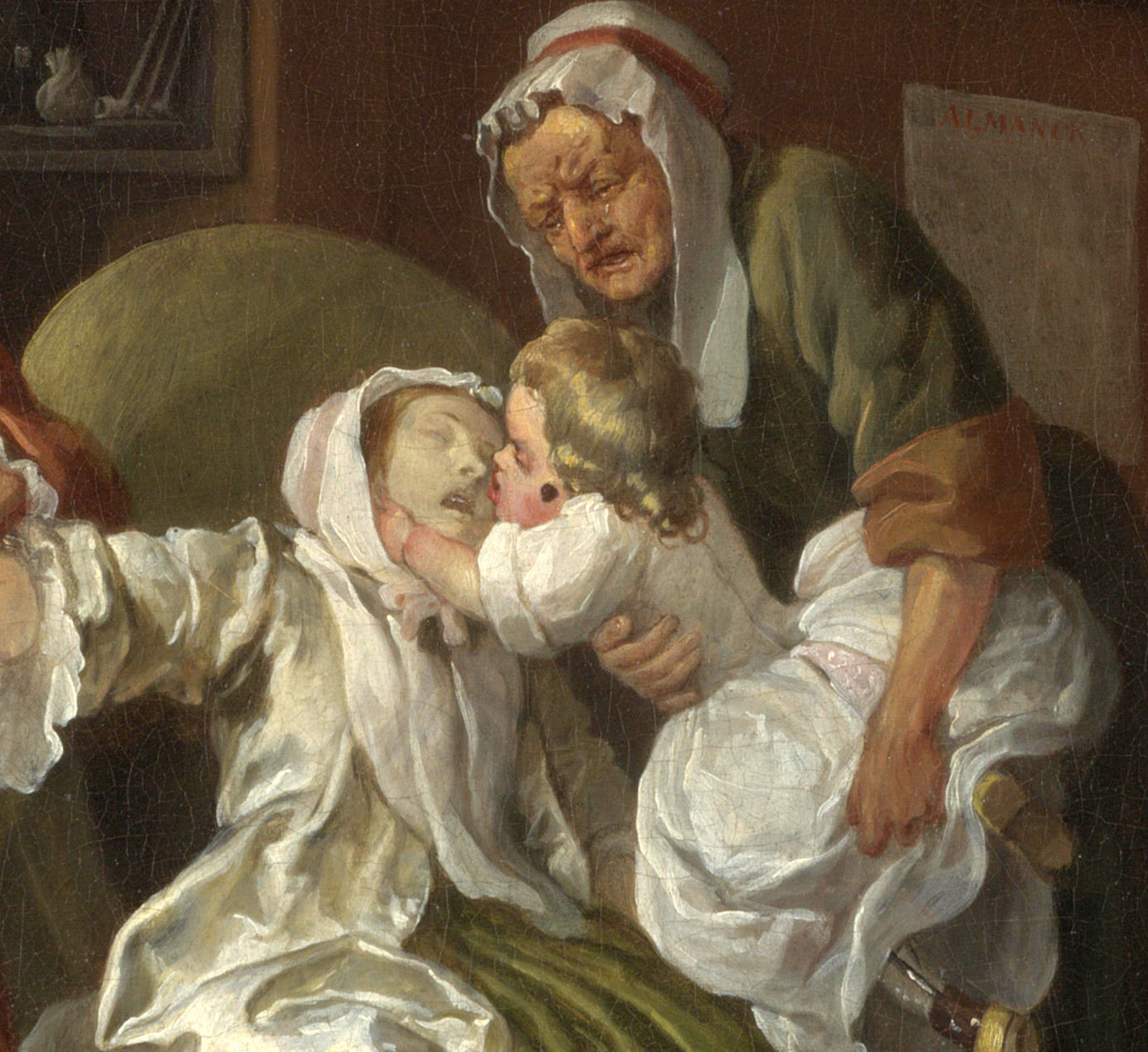 William Hogarth Fine Art Print, Marriage A-la-Mode 6, The Lady's Death