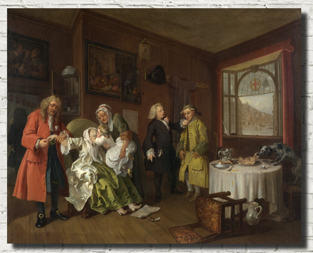William Hogarth Fine Art Print, Marriage A-la-Mode 6, The Lady's Death