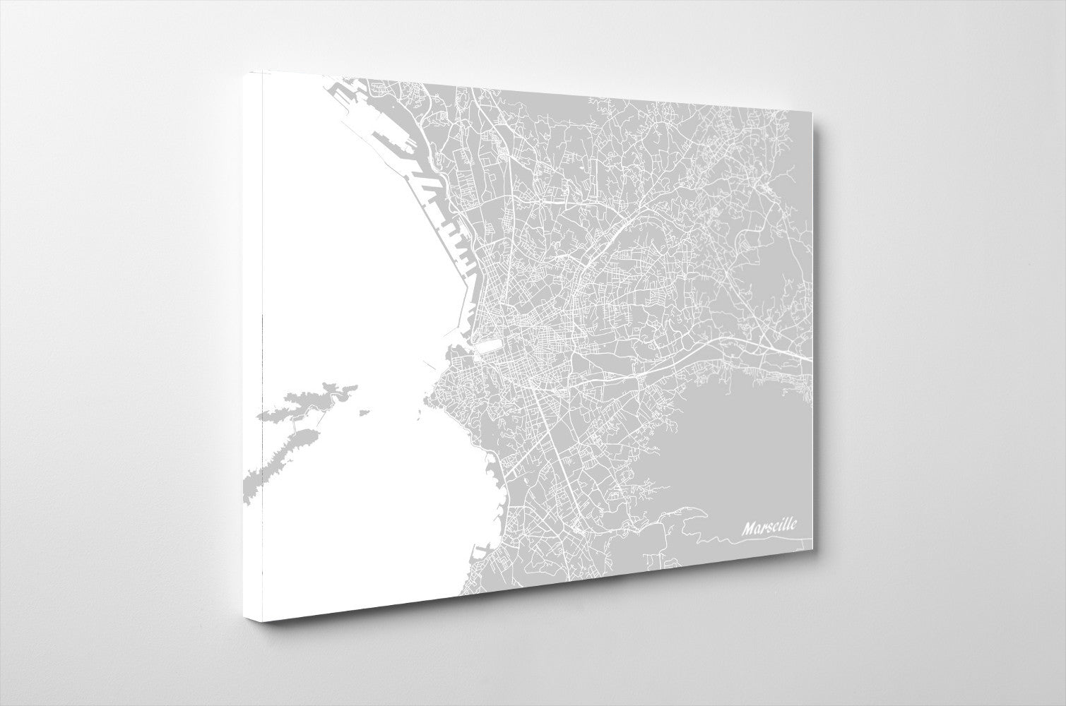 Marseille City Street Map Print Feature Wall Art Poster