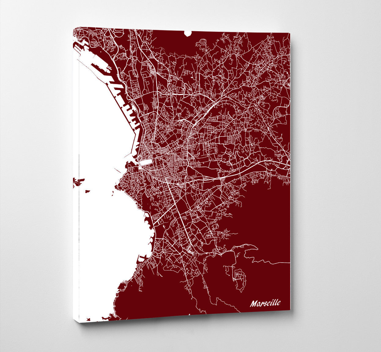 Marseille City Street Map Print Feature Wall Art Poster