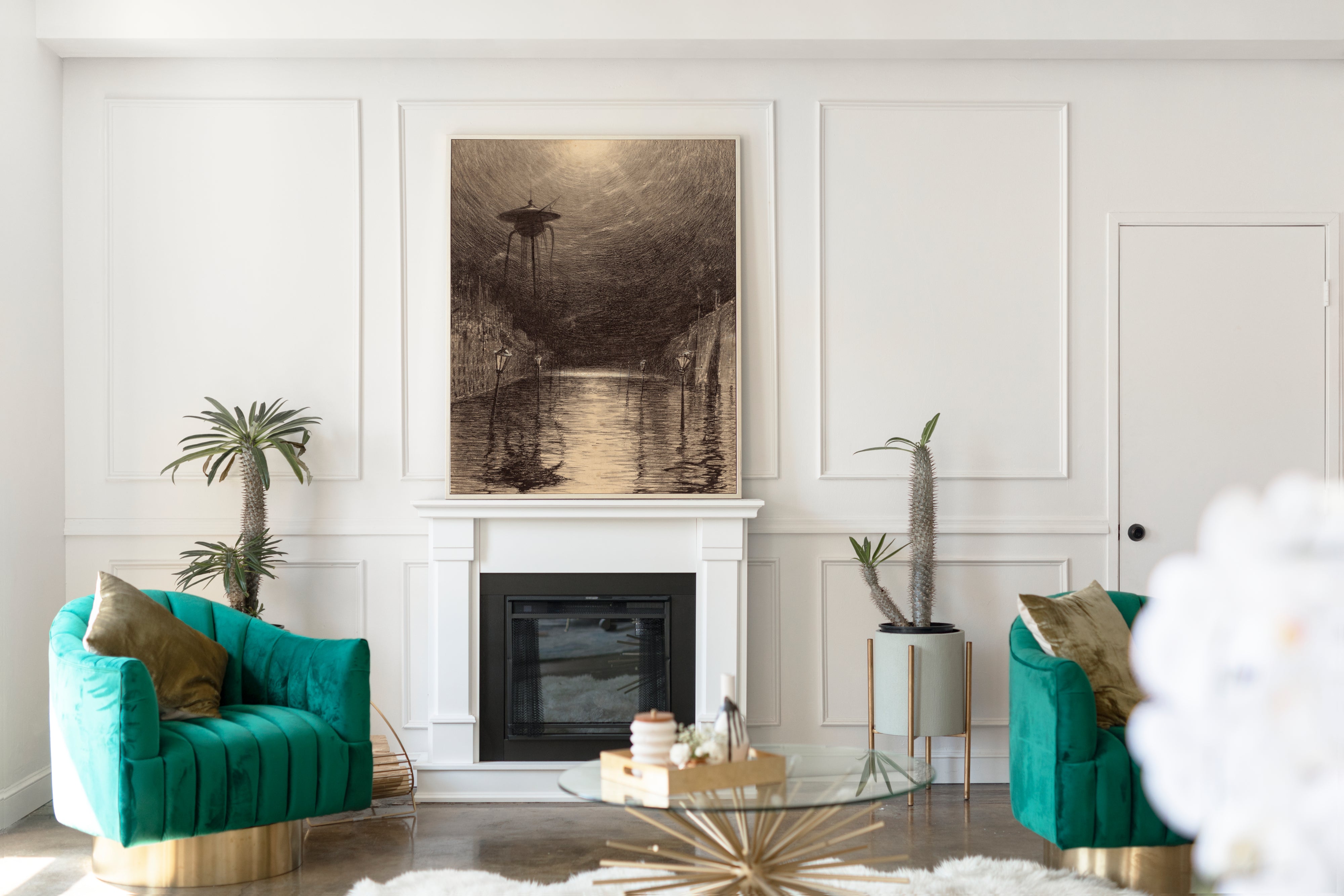 War of the Worlds Illustration, Martian Machine Over the Thames, Henrique Alvim Corrêa