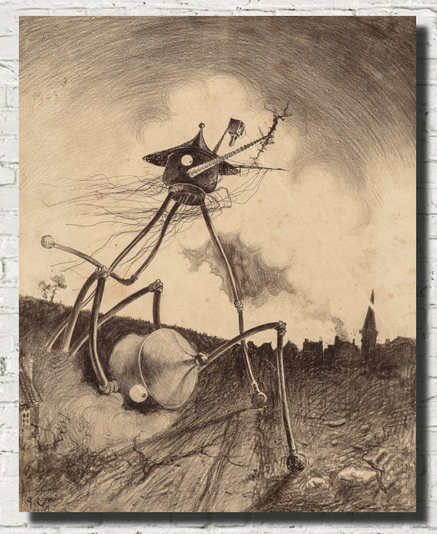 War of the Worlds Illustration, Martians on the Move, Henrique Alvim Corrêa
