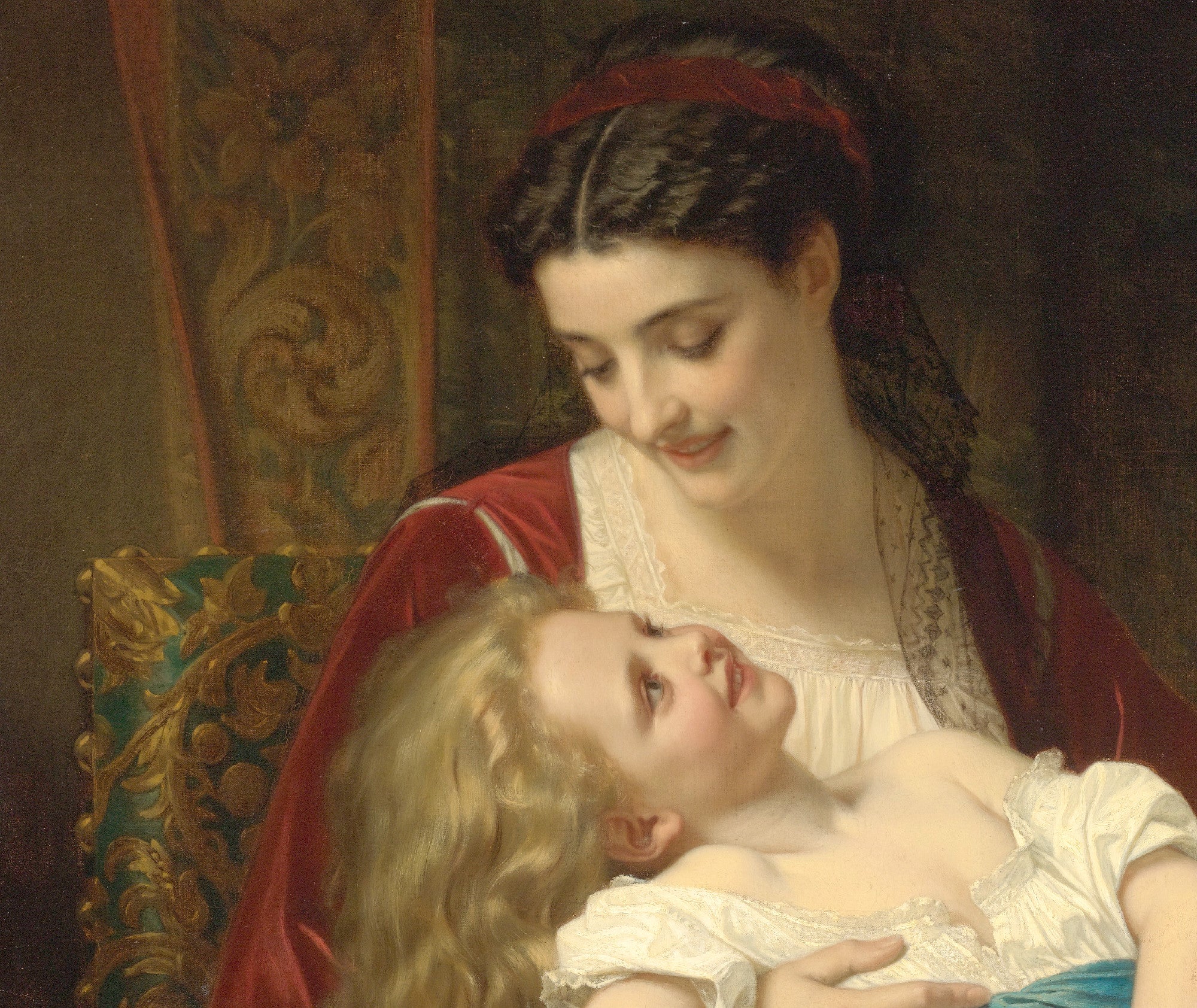 Hugues Merle Fine Art Print, Maternal Affection