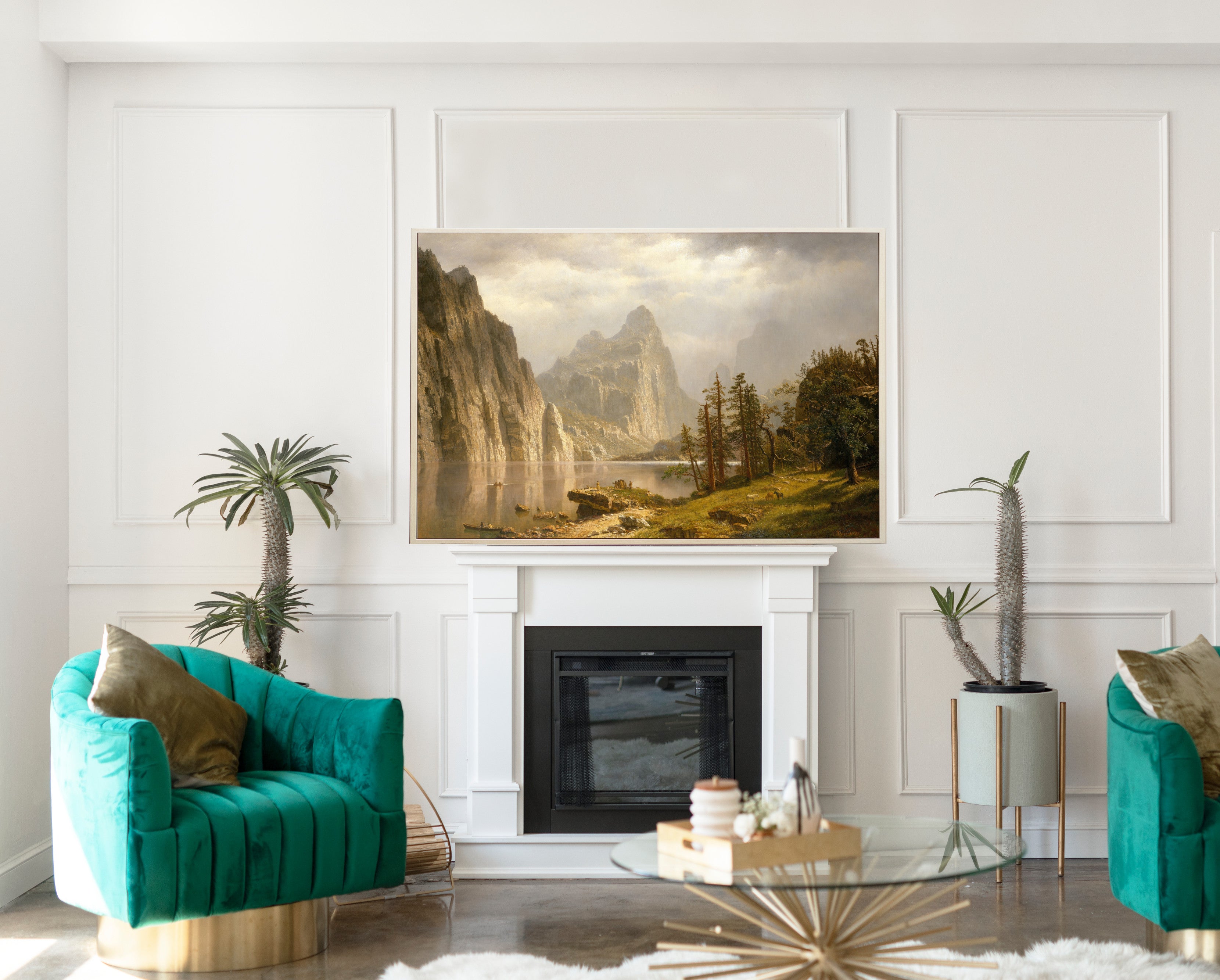 Merced River, Yosemite Valley, Albert Bierstadt, Landscape Print