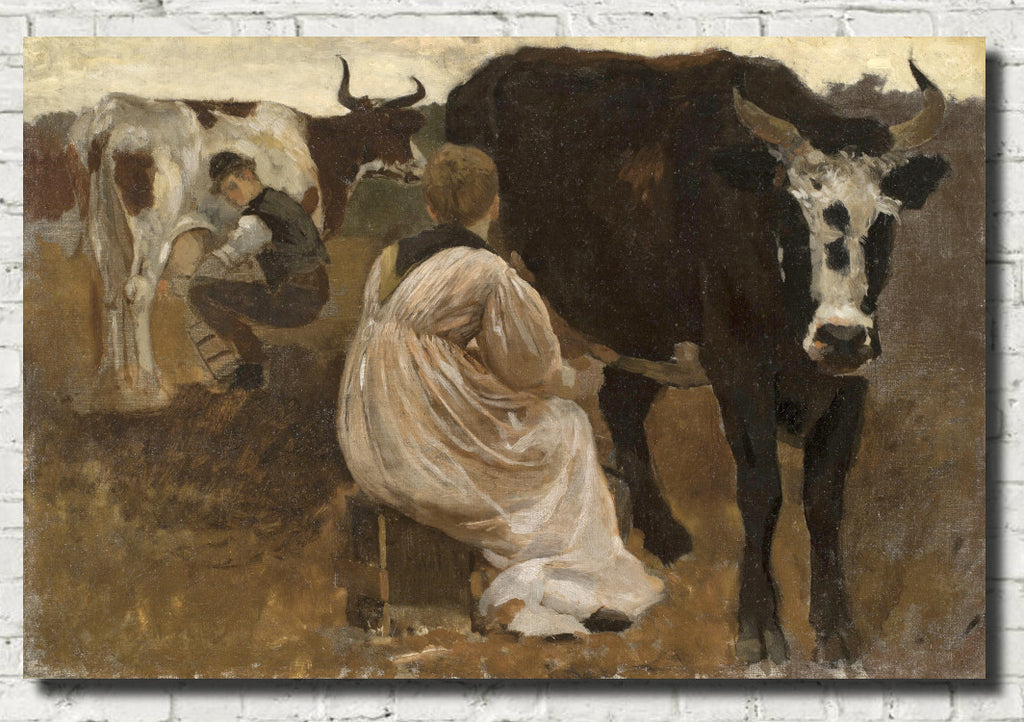 Winslow Homer Fine Art Print :  Milking