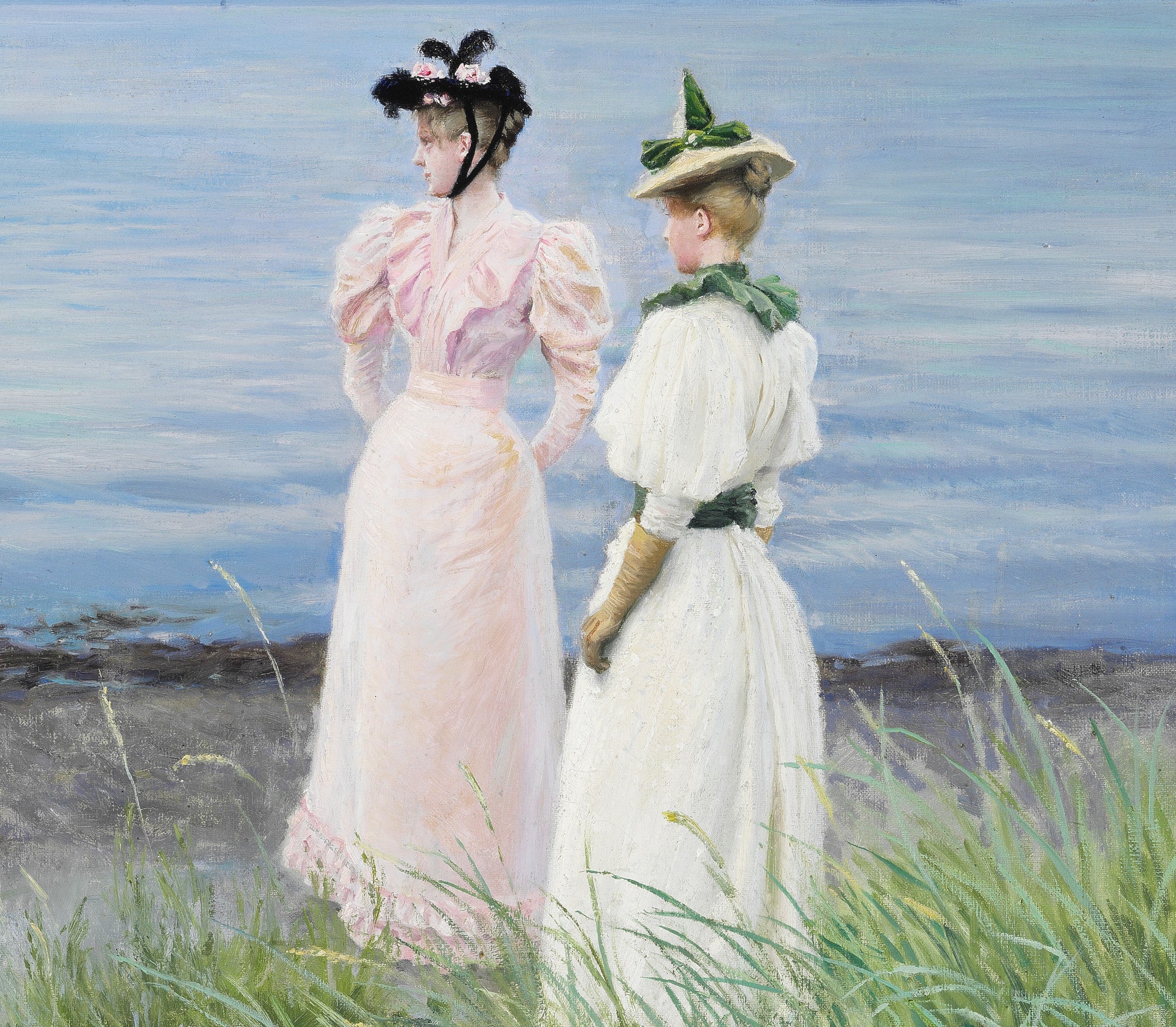 Paul Gustav Fischer Fine Art Print, Summer Day on the Beach in Hellerup
