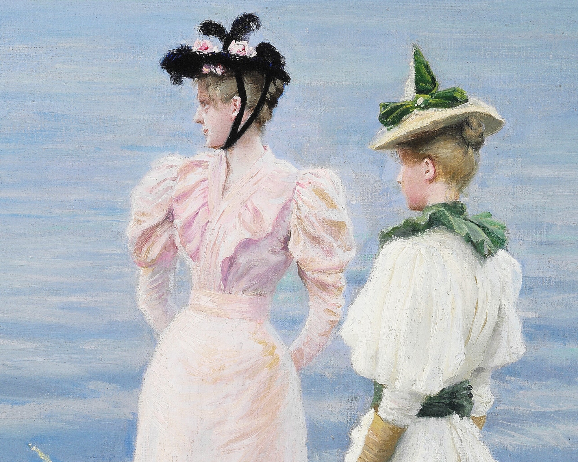Paul Gustav Fischer Fine Art Print, Summer Day on the Beach in Hellerup