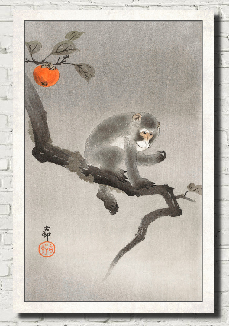 Ohara Koson Japanese Fine Art Print, Monkey in a Tree